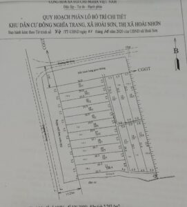 Giá khởi điểm và Sơ đồ phân lô Khu dân cư Hoài Sơn (tháng 5-6/2021).